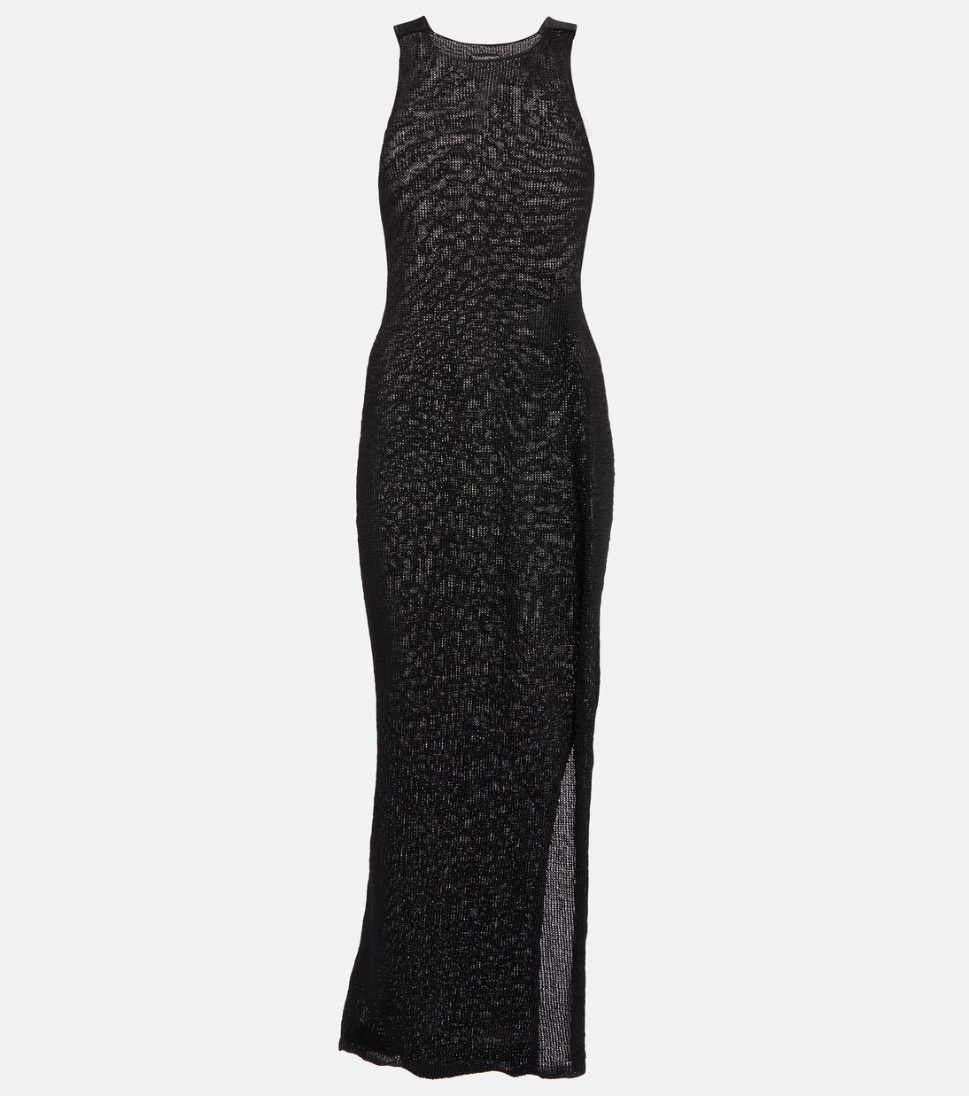 Satin-trimmed raffia-effect maxi dress | Tom Ford