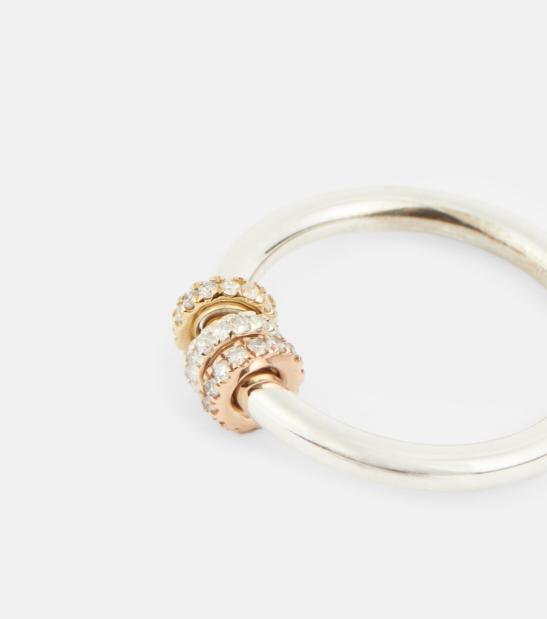 Anello Sirius in argento sterling e oro 18kt con diamanti - Spinelli Kilcollin, gioiello giovane e chic