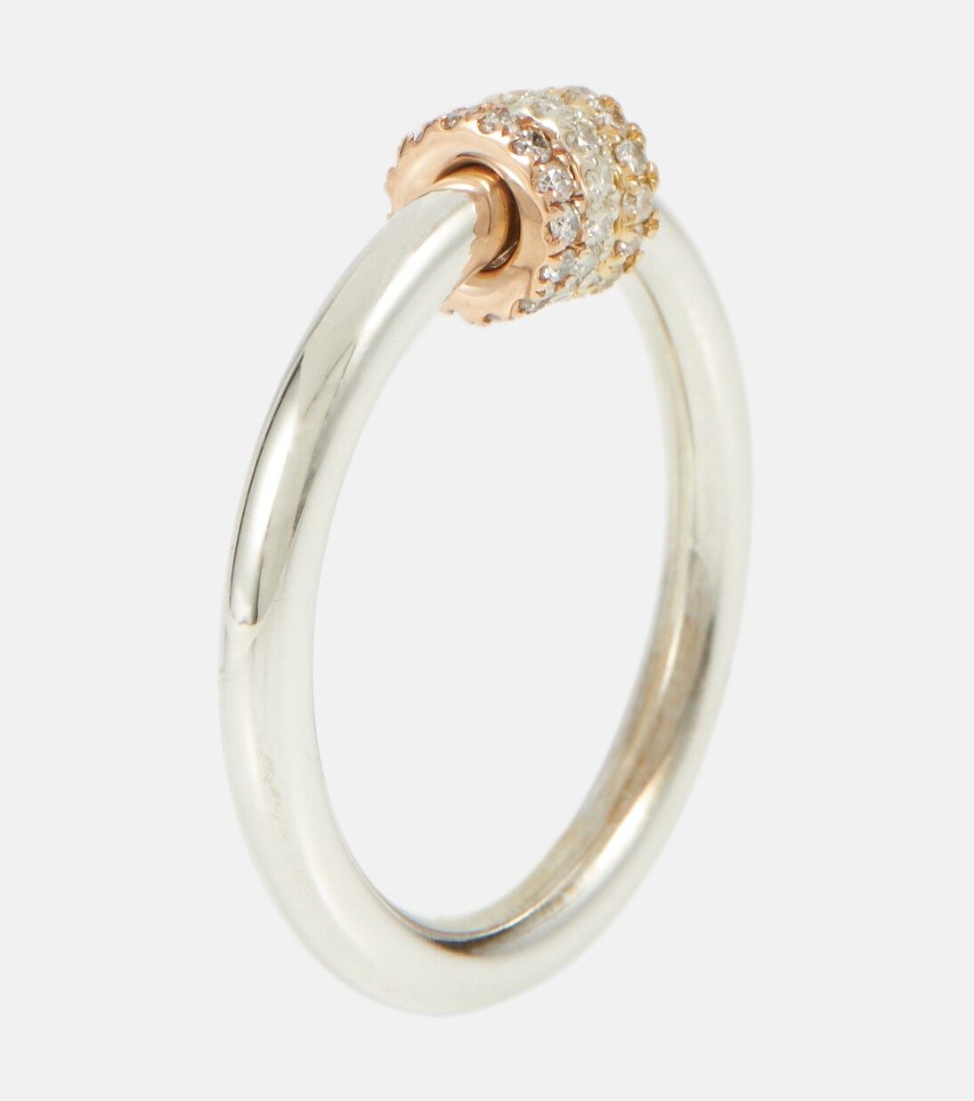 Anello Sirius in argento sterling e oro 18kt con diamanti - Spinelli Kilcollin, gioiello giovane e chic