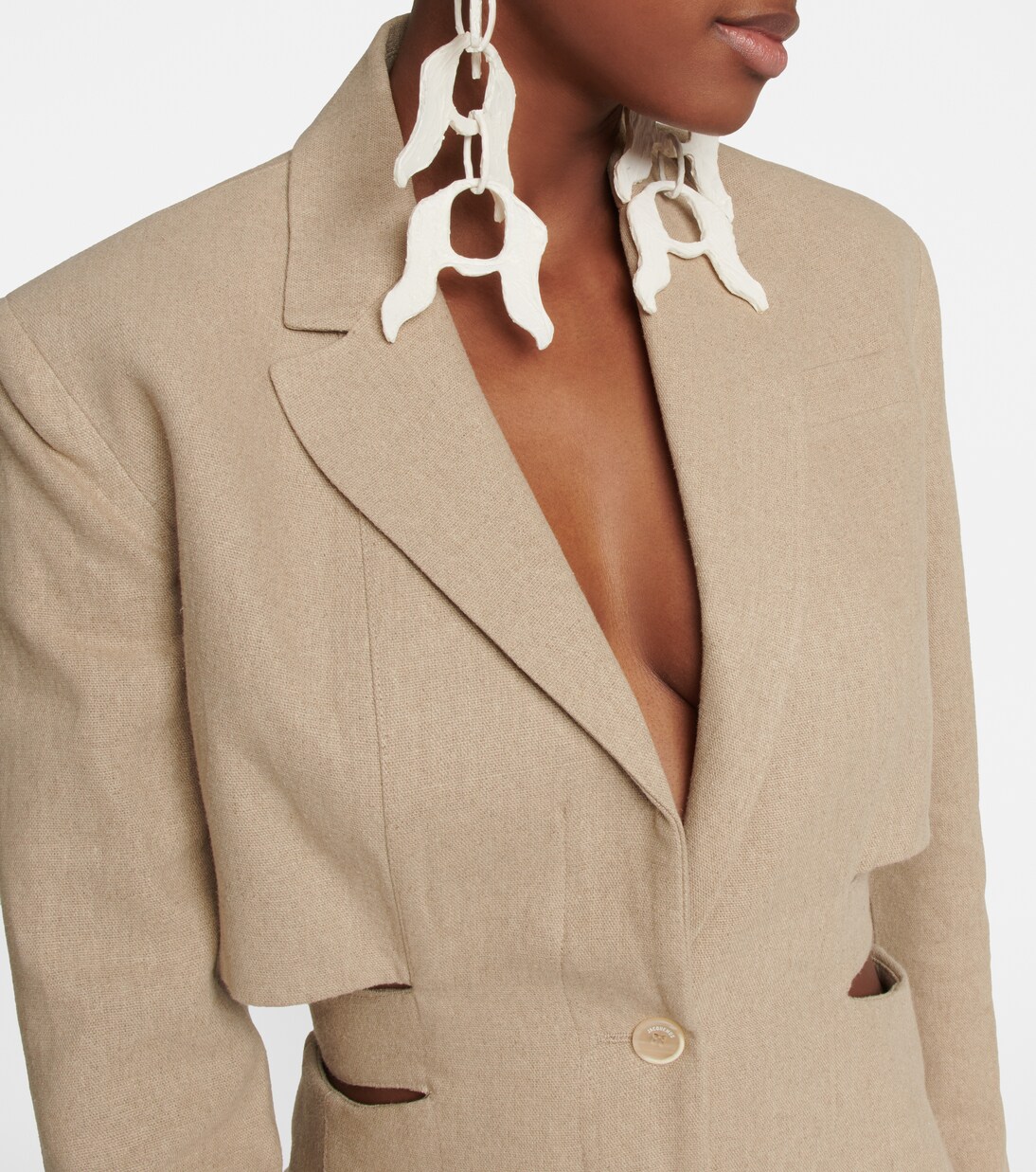La Robe Bari cutout linen minidress | Jacquemus
