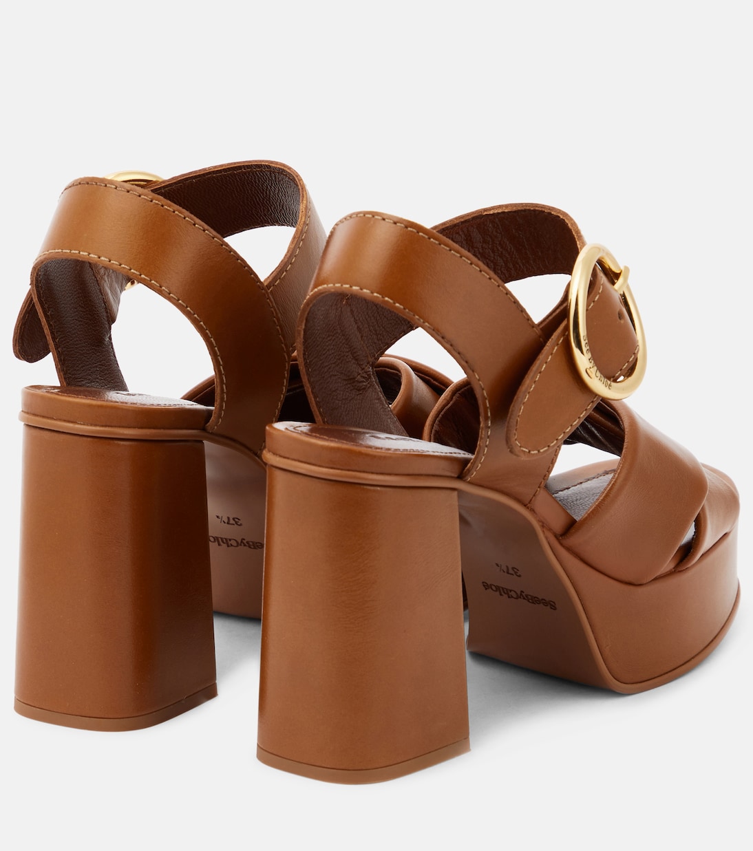 Lyna leather platform sandals | See By Chloé