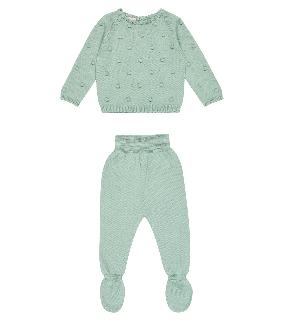 Baby - Set Menta di felpa e pantaloni | La Coqueta