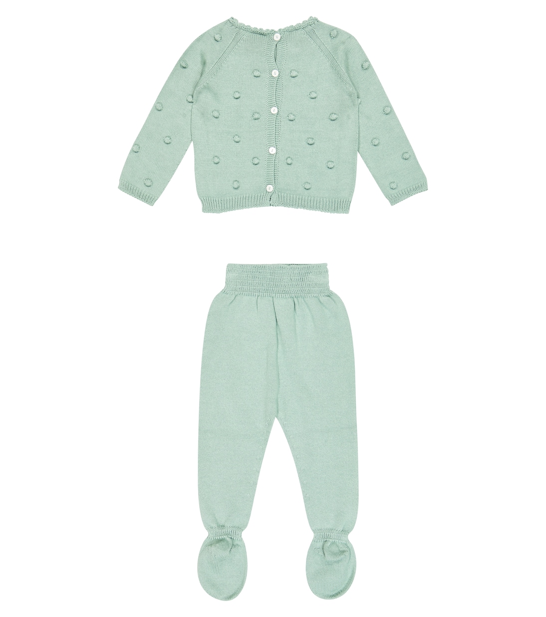 Baby - Set Menta di felpa e pantaloni | La Coqueta