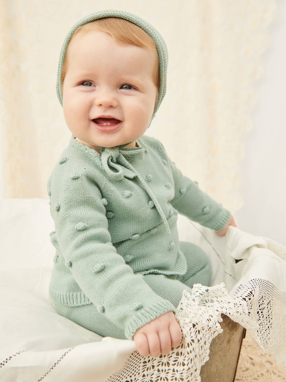 Baby - Set Menta di felpa e pantaloni | La Coqueta