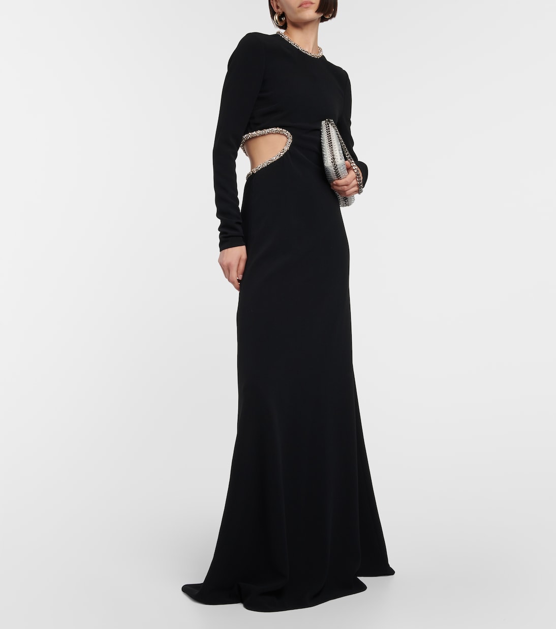 Crystal-embellished cutout cady gown | Stella McCartney