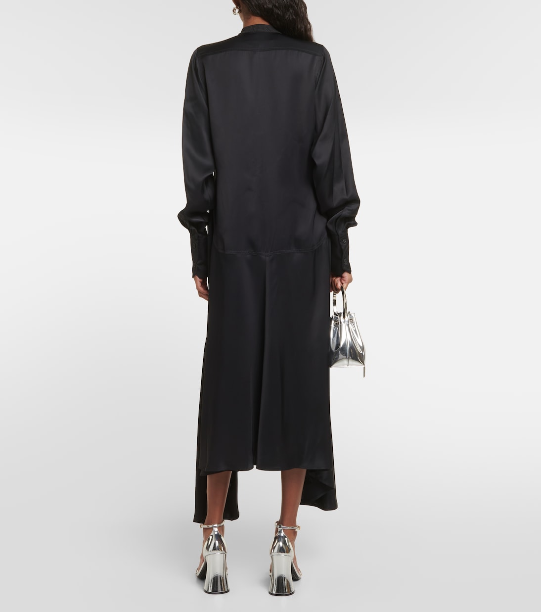 Asymmetric pleated midi dress | Plan C