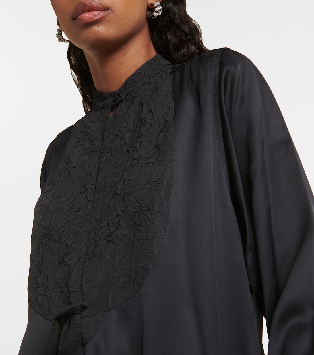 Asymmetric pleated midi dress | Plan C