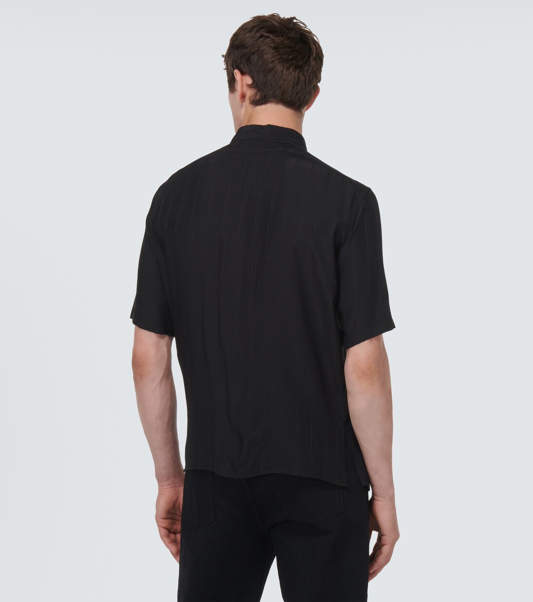 Chemise Cassandre en soie rayée | Saint Laurent