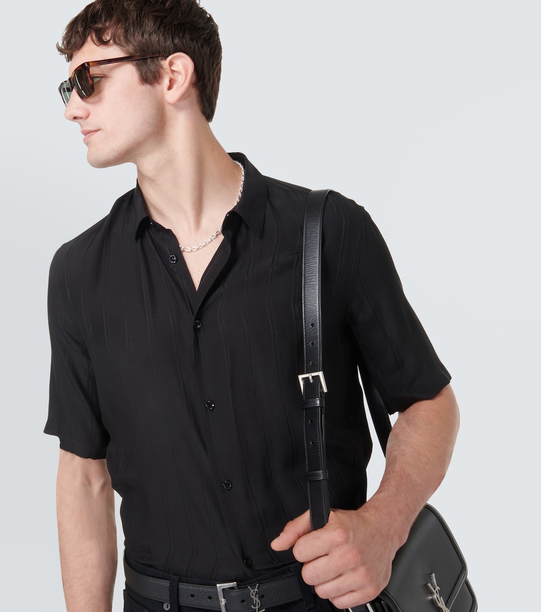 Chemise Cassandre en soie rayée | Saint Laurent