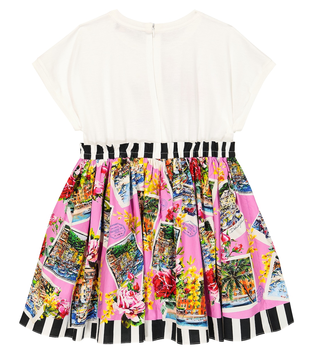 Abito Portofino in cotone con stampa | Dolce&Gabbana Kids