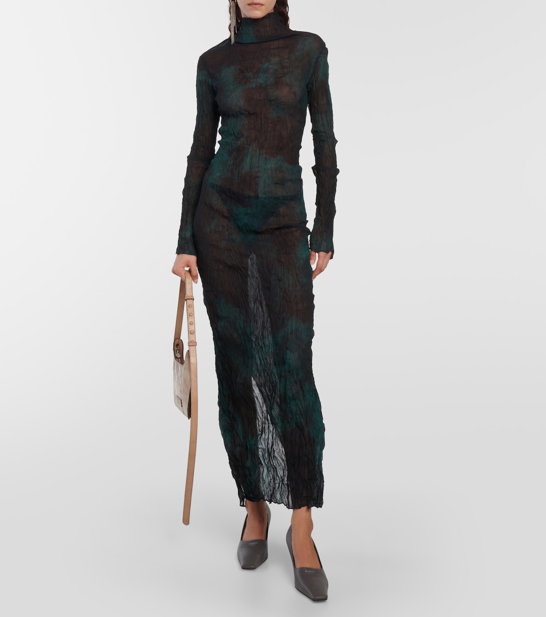 Printed semi-sheer maxi dress | Acne Studios