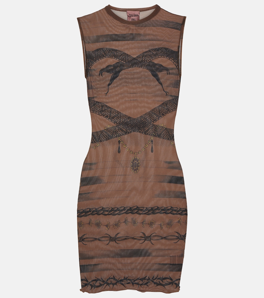 x KNWLS - Miniabito in jersey con stampa | Jean Paul Gaultier