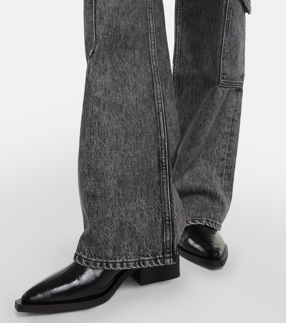 High-Rise Cargo-Jeans | Ganni