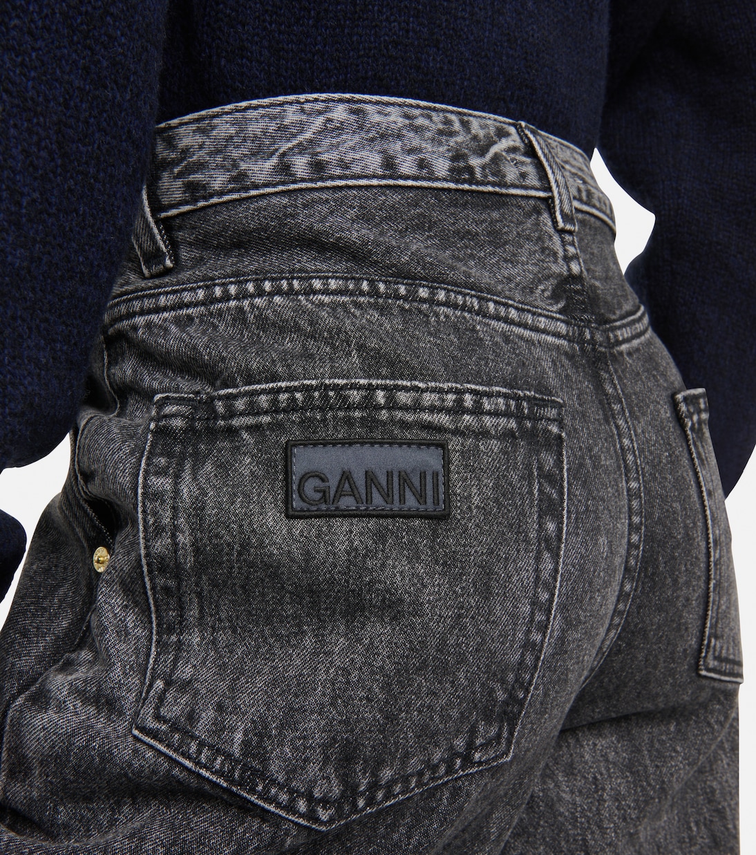 High-Rise Cargo-Jeans | Ganni