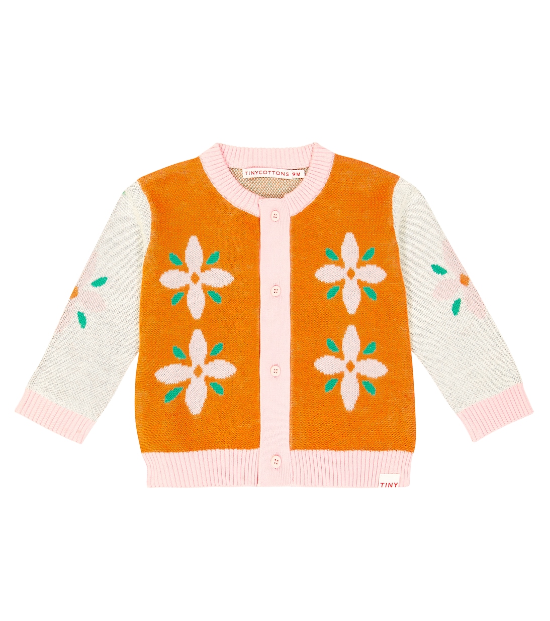 Baby - Cardigan Tiny Flowers in cotone e lana | Tinycottons
