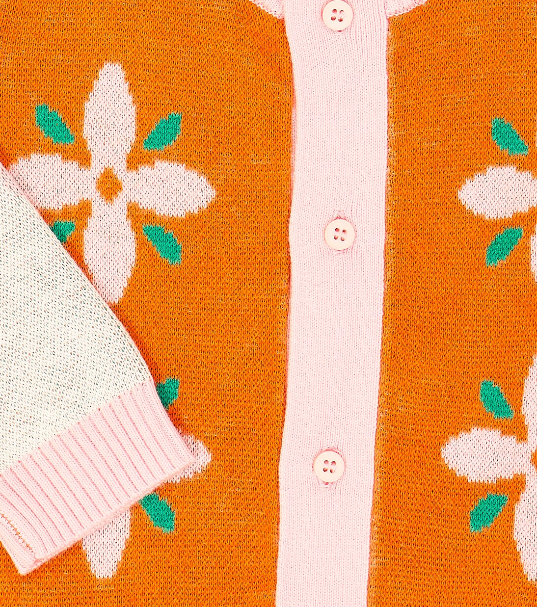Baby - Cardigan Tiny Flowers in cotone e lana | Tinycottons