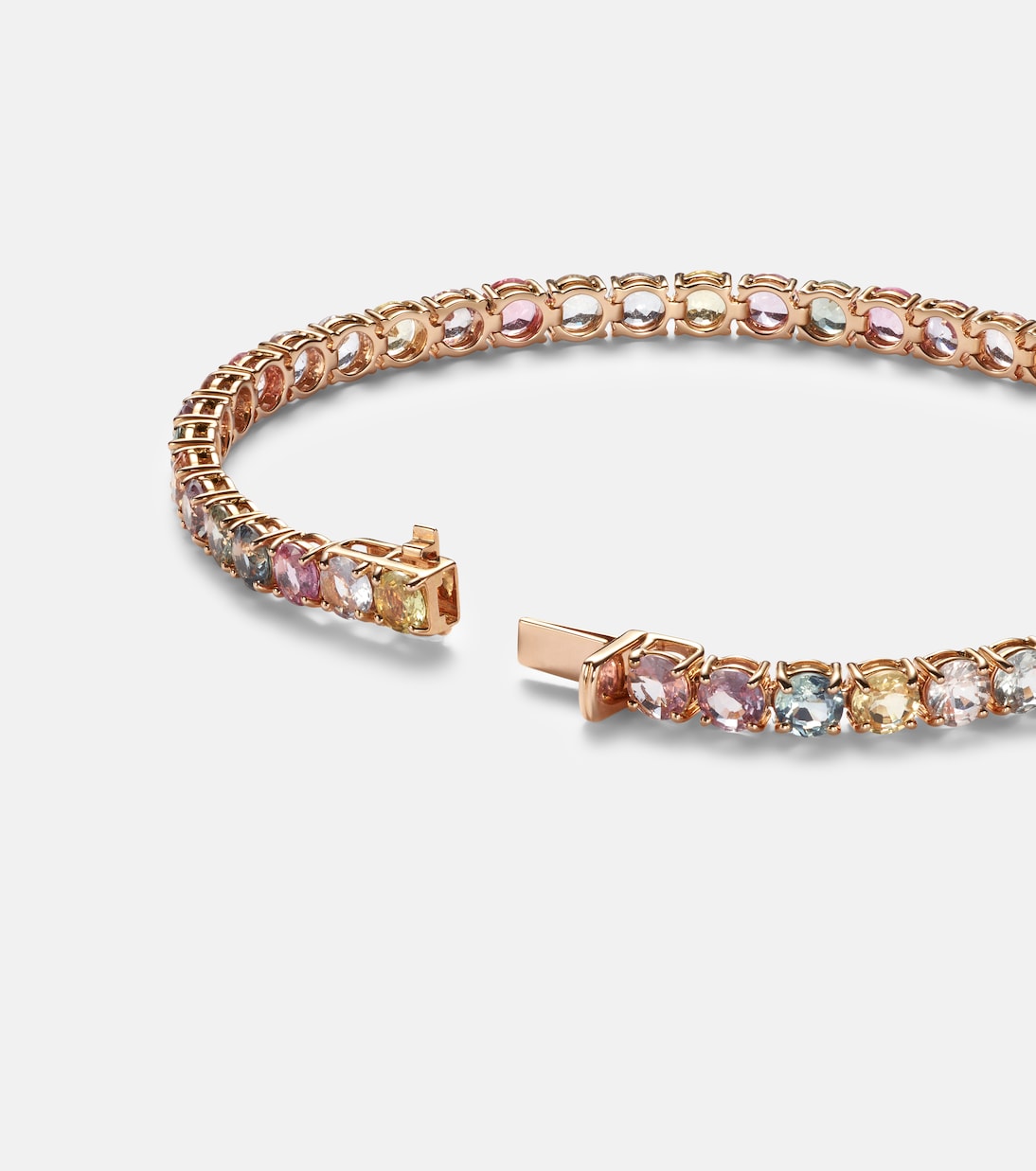 Bracciale Essentials Rivière in oro rosa 18kt con zaffiri | Bucherer Fine Jewellery