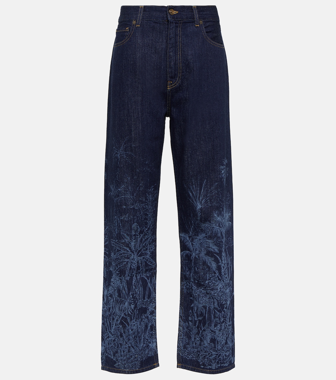 Jeans Jungle de tiro alto estampados | Alanui