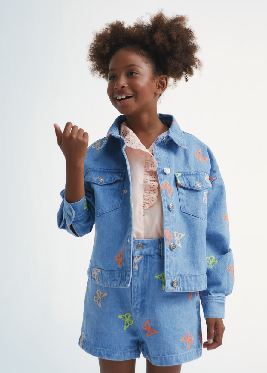 Shorts Burbank de denim bordados | The New Society
