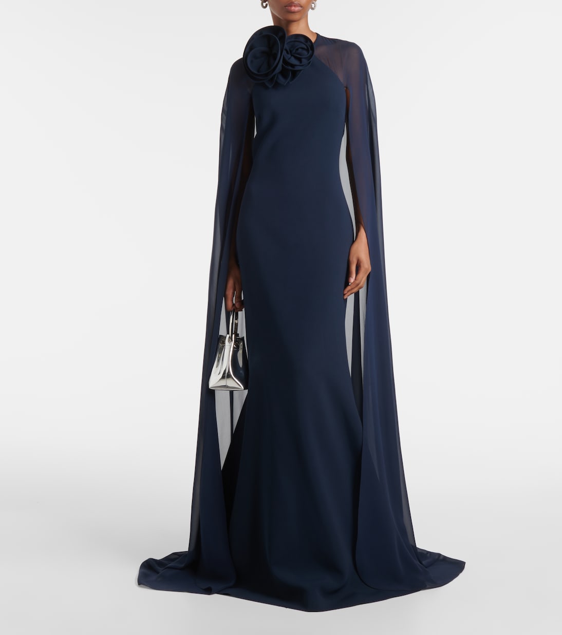 Abito lungo in cady di misto seta | Elie Saab