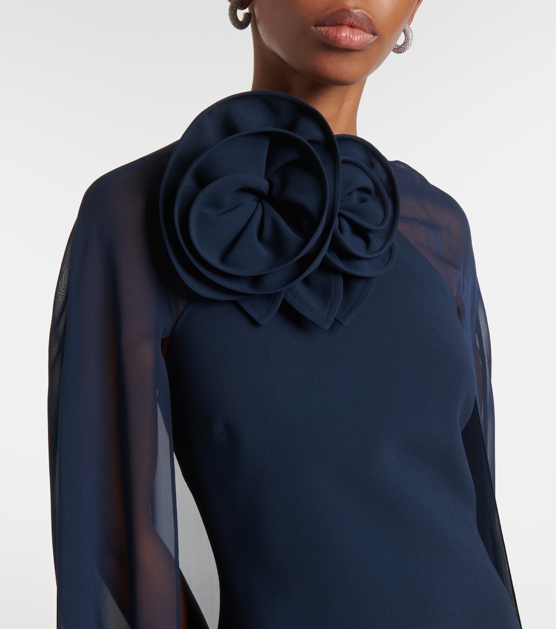 Abito lungo in cady di misto seta | Elie Saab