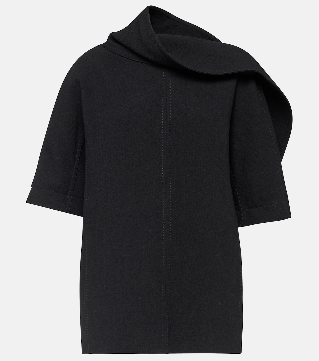 Top drapeado de crepé de lana virgen | Bottega Veneta