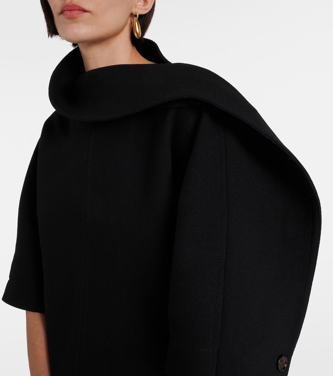 Top drapeado de crepé de lana virgen | Bottega Veneta
