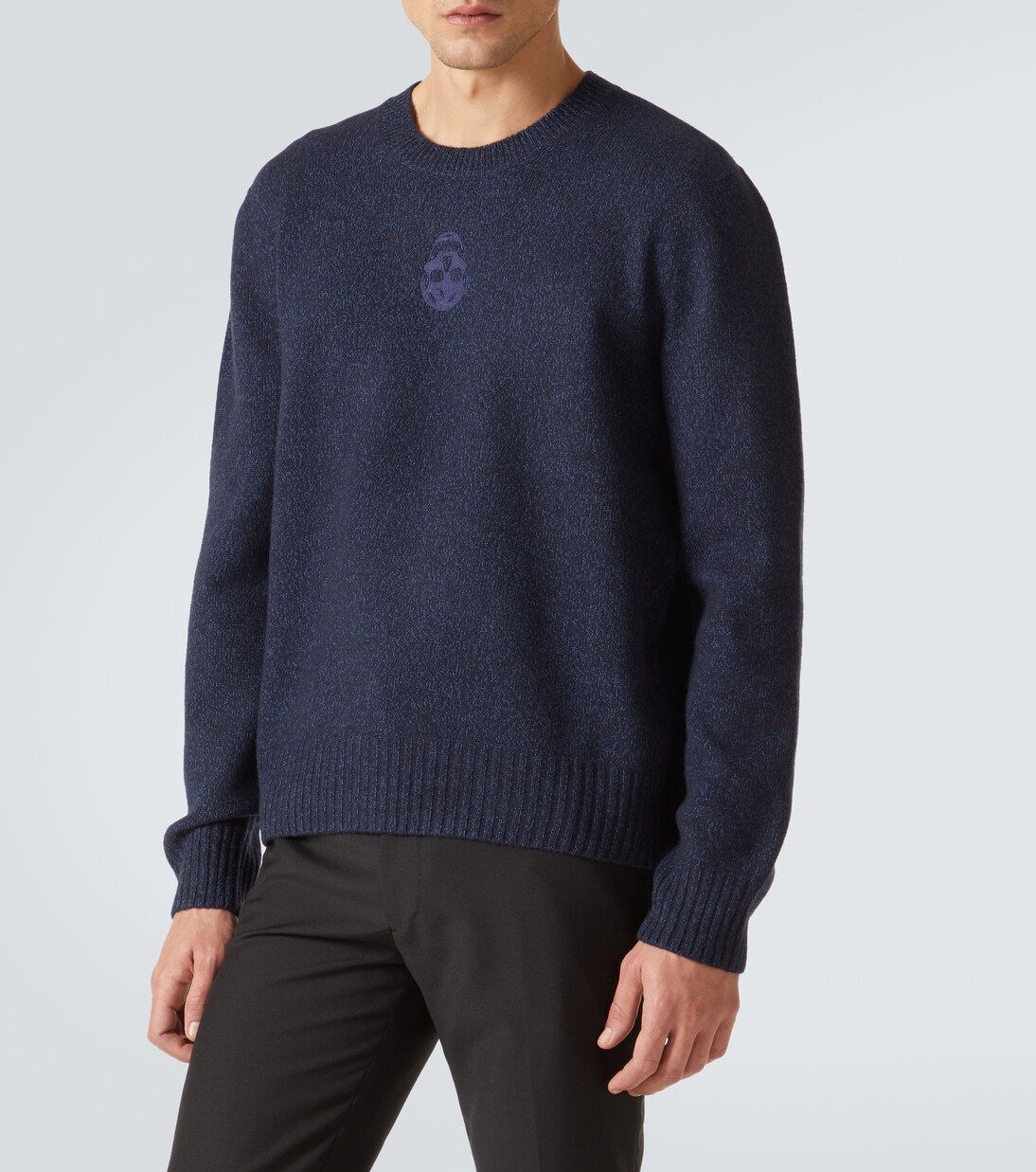Skull embroidered wool-blend sweater | McQueen