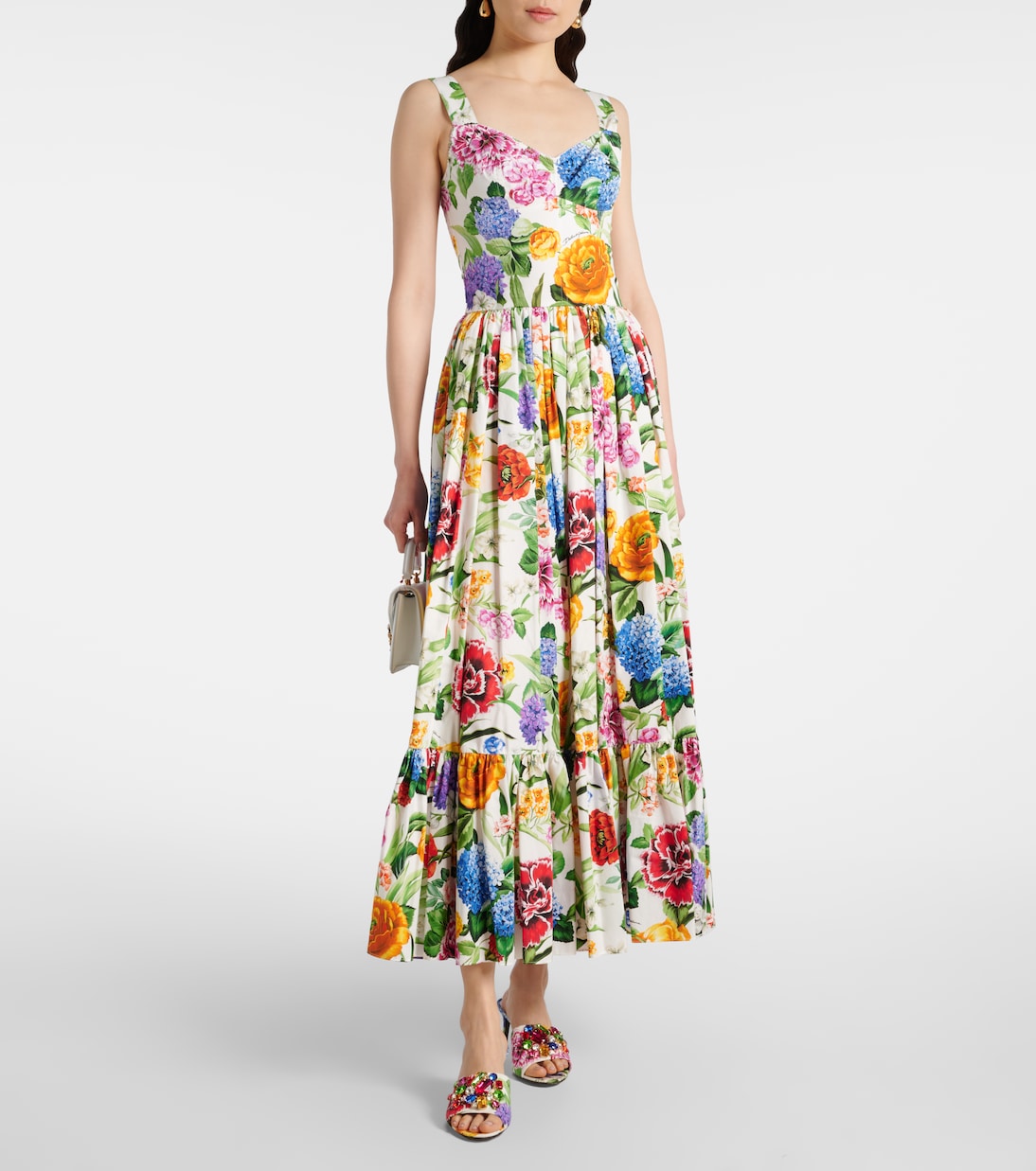 DOLCE&GABBANA Mule Kiera in broccato floreale con dettagli decorativi