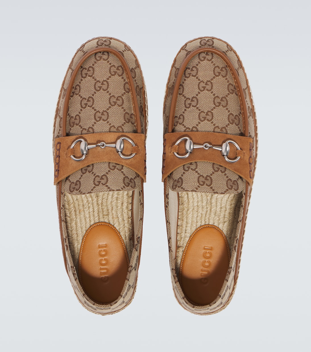 Horsebit GG Canvas jute-trimmed loafers | Gucci