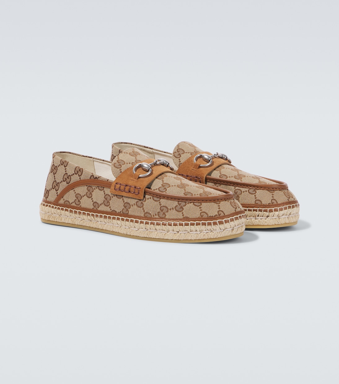 Horsebit GG Canvas jute-trimmed loafers | Gucci