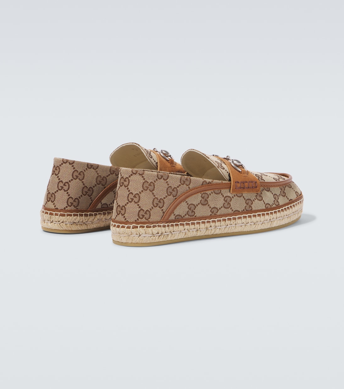 Horsebit GG Canvas jute-trimmed loafers | Gucci