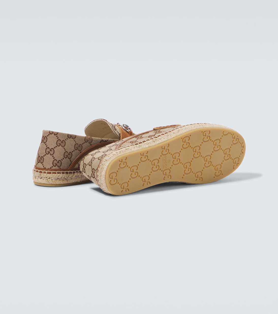 Horsebit GG Canvas jute-trimmed loafers | Gucci