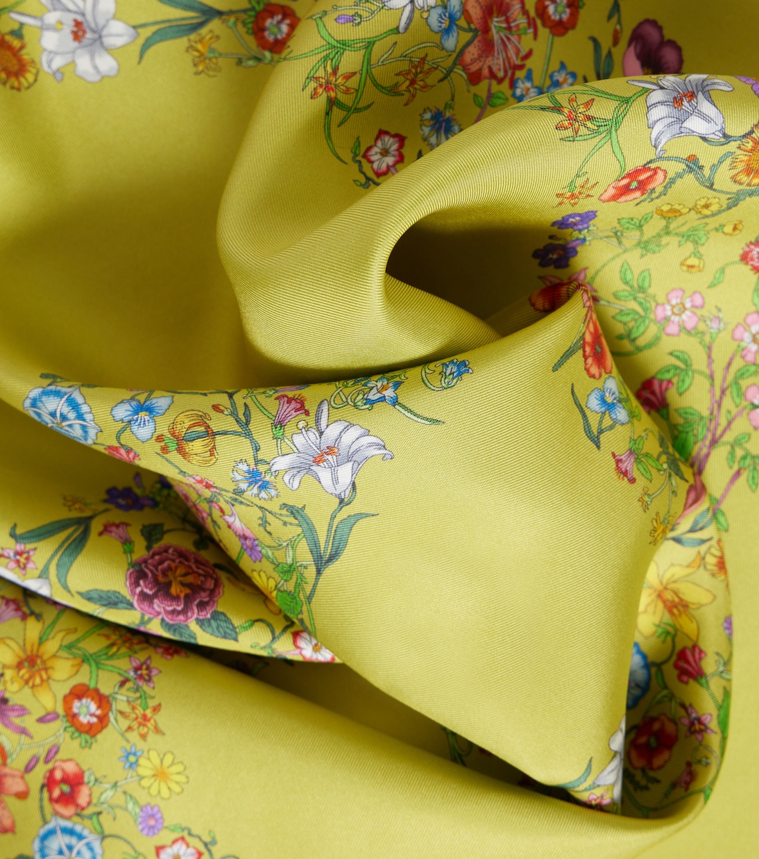 Double G floral silk twill scarf | Gucci