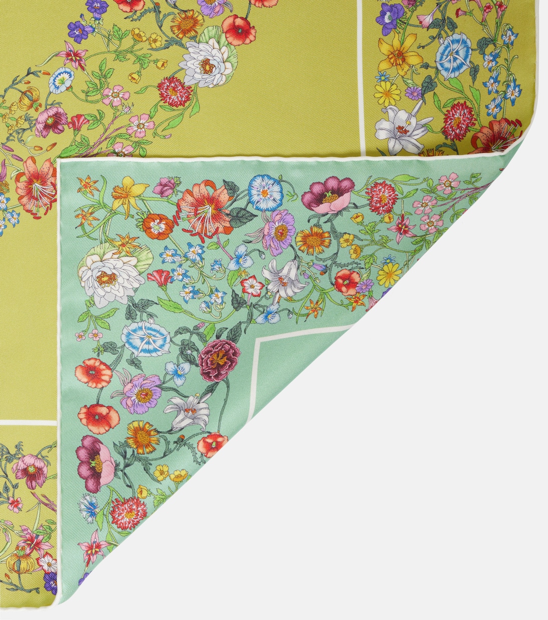 Double G floral silk twill scarf | Gucci