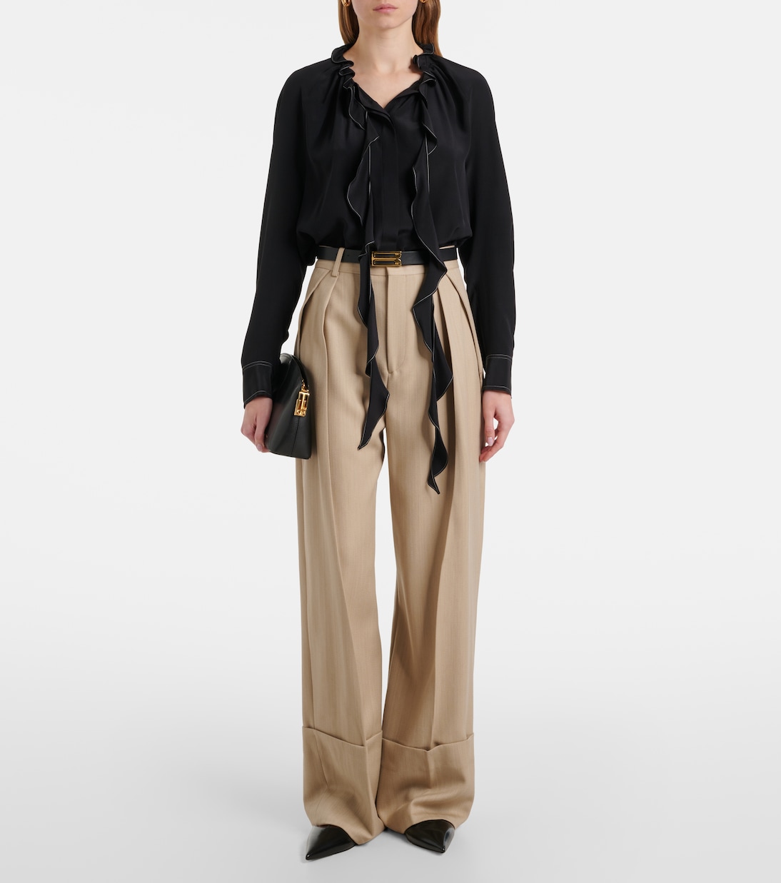 Blusa in seta con volant | Victoria Beckham