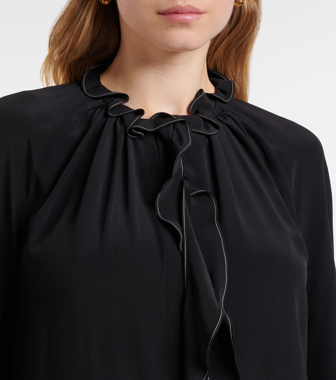 Blusa in seta con volant | Victoria Beckham