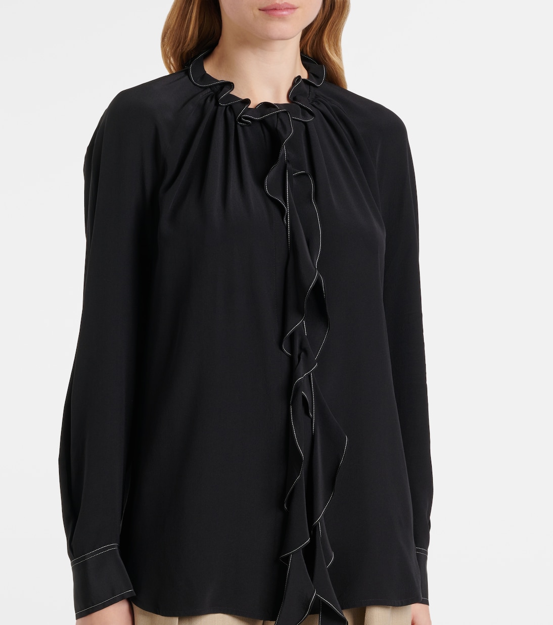 Blusa in seta con volant | Victoria Beckham