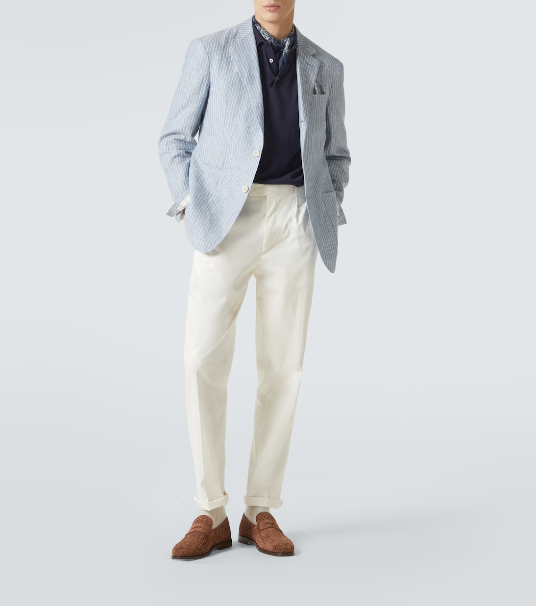 Striped linen-blend blazer | Dunhill