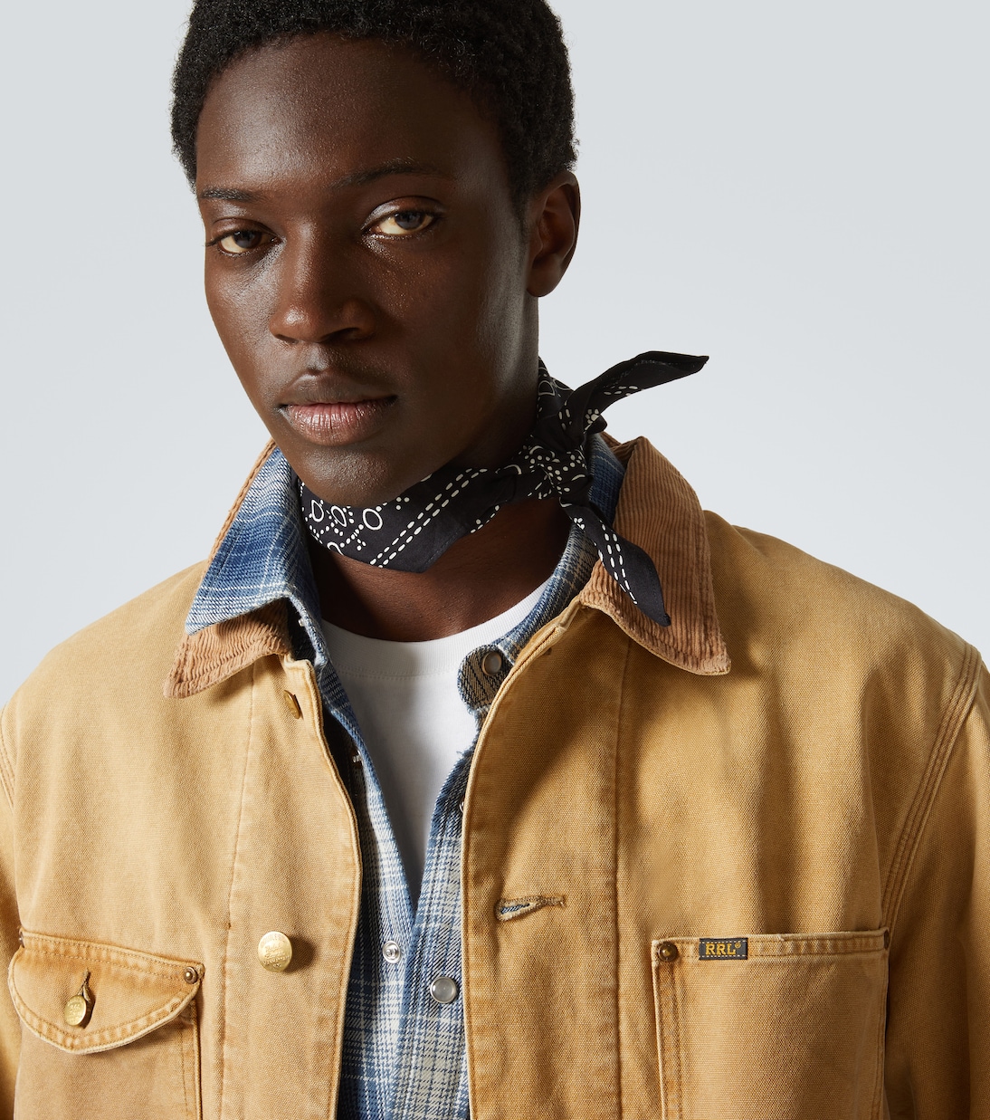 Set of 3 printed cotton bandanas | RRL