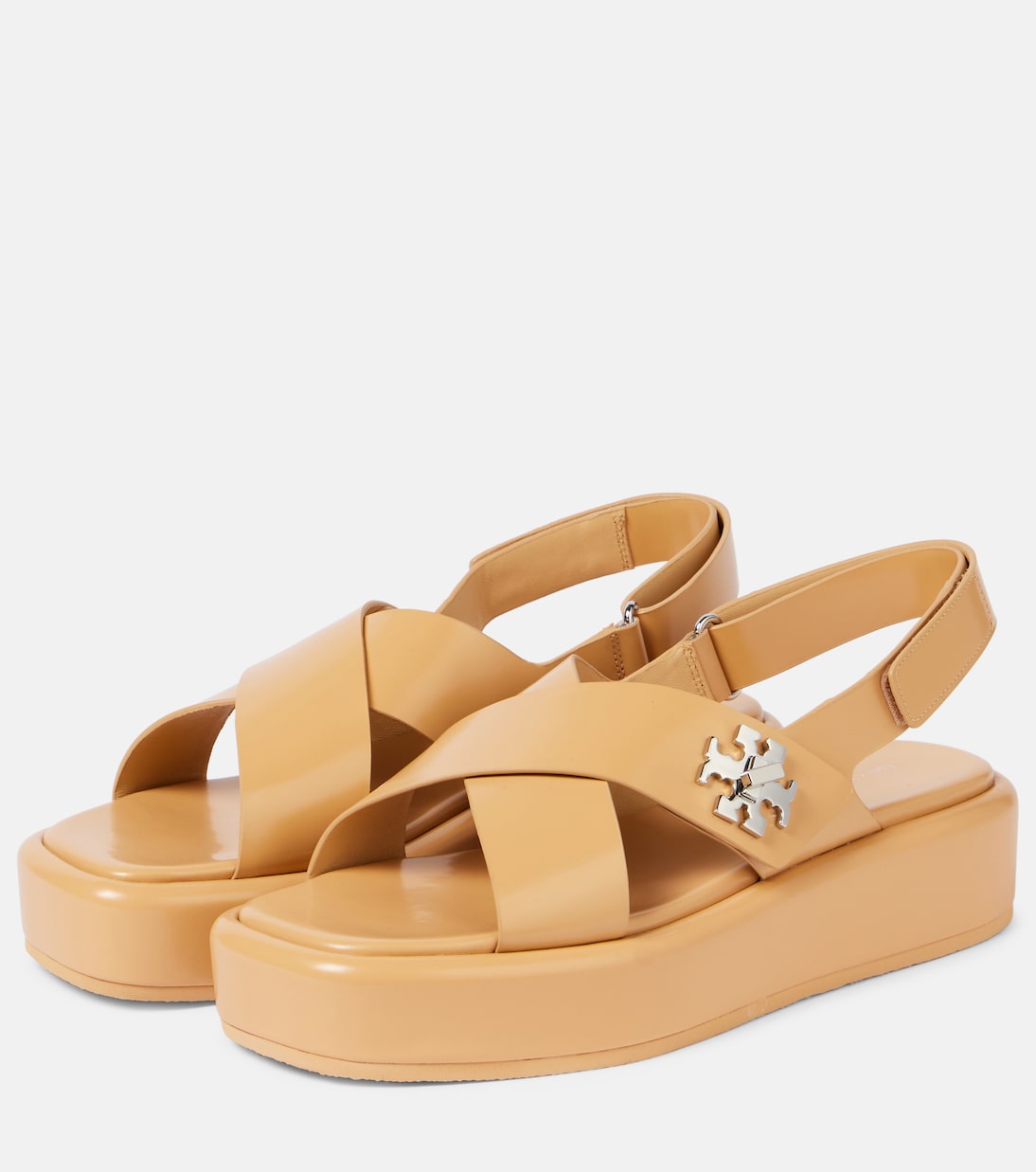 T Lock 40 leather platform sandals | Tory Burch