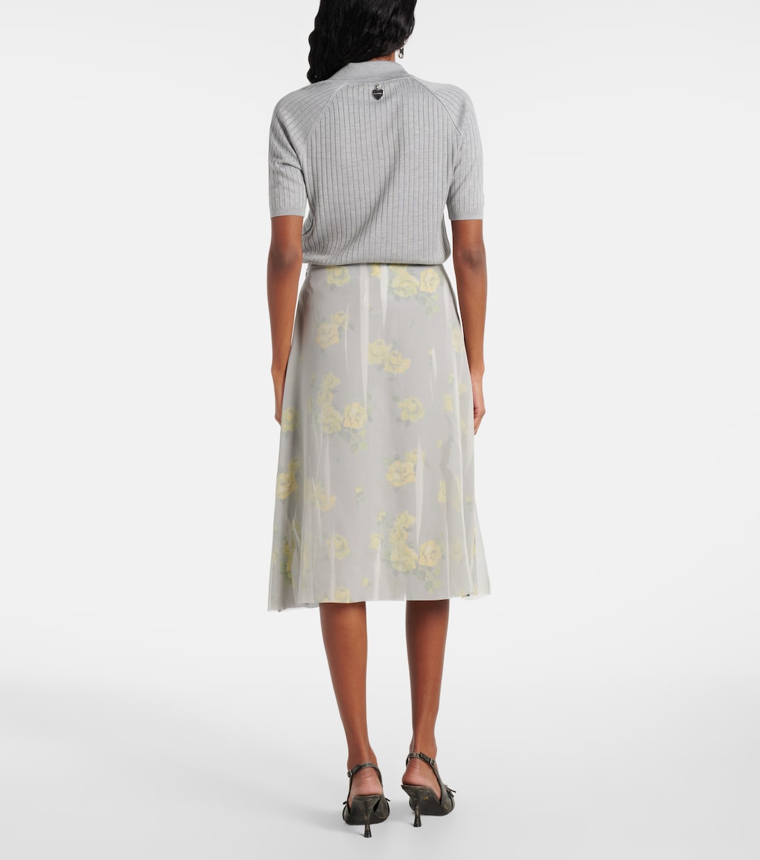 Gonna midi in mesh con stampa | Acne Studios