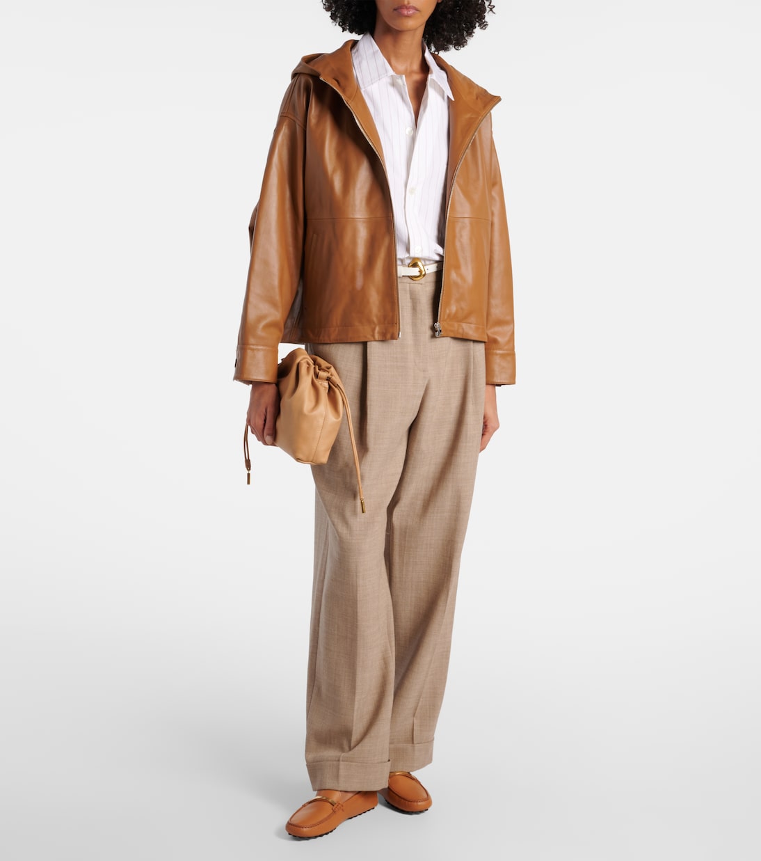 Giacca in pelle con cappuccio | Yves Salomon
