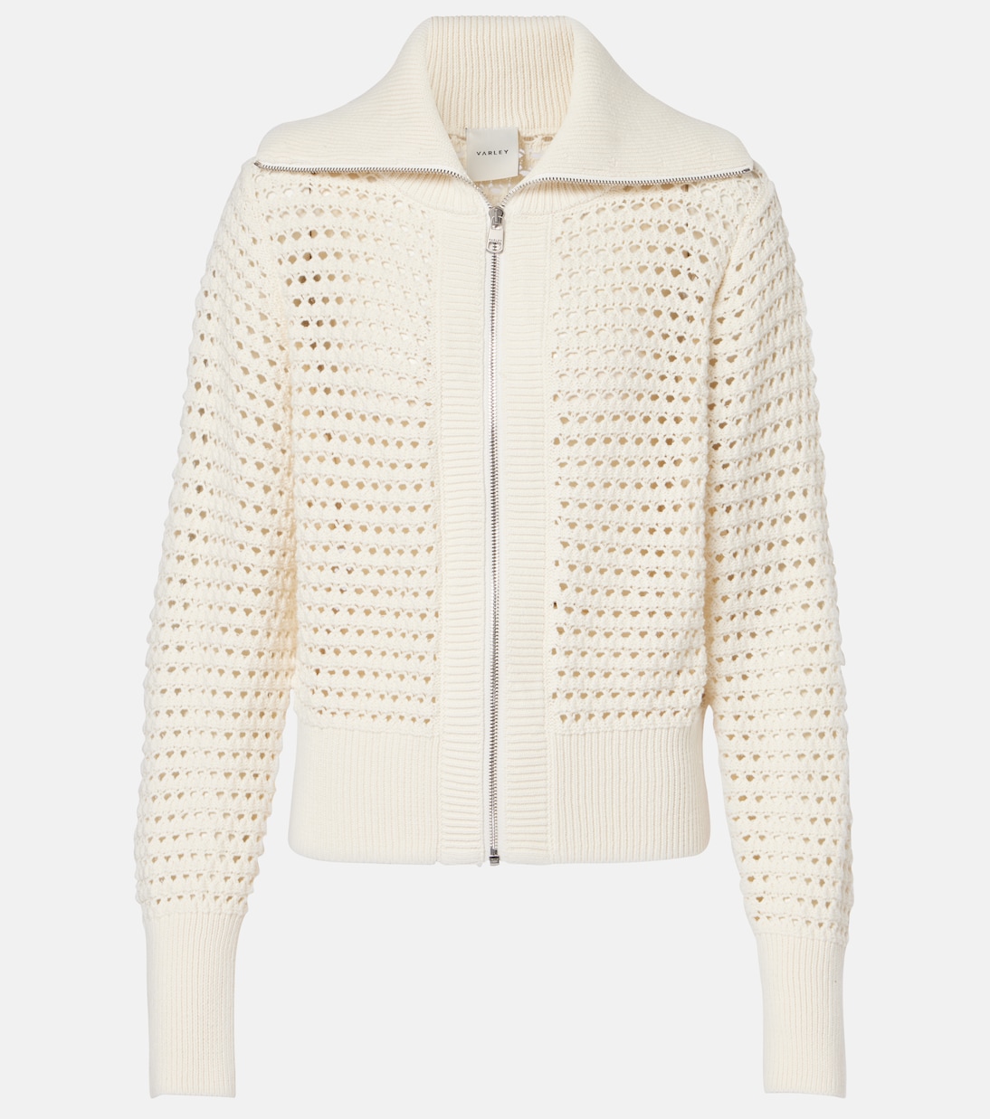 Eloise open-knit cotton zip-up cardigan | Varley