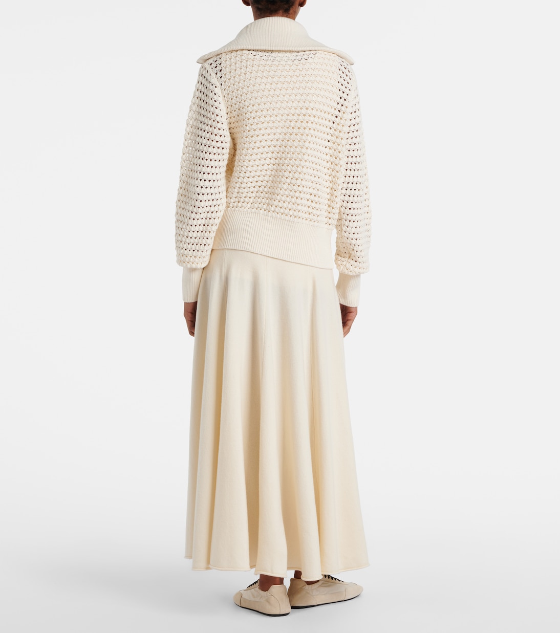 Eloise open-knit cotton zip-up cardigan | Varley