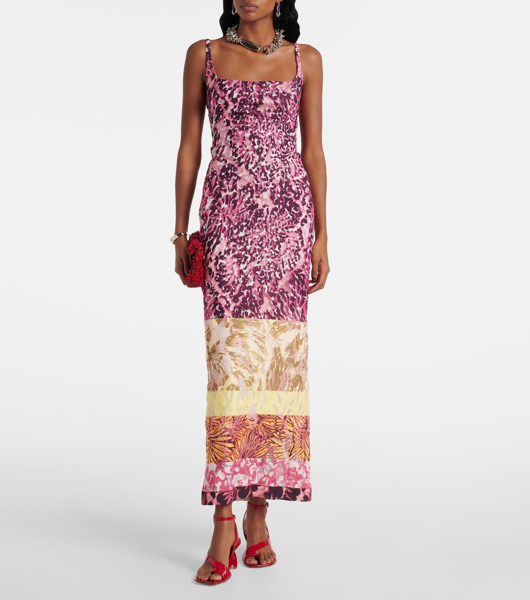 Printed patchwork maxi dress | Dries Van Noten
