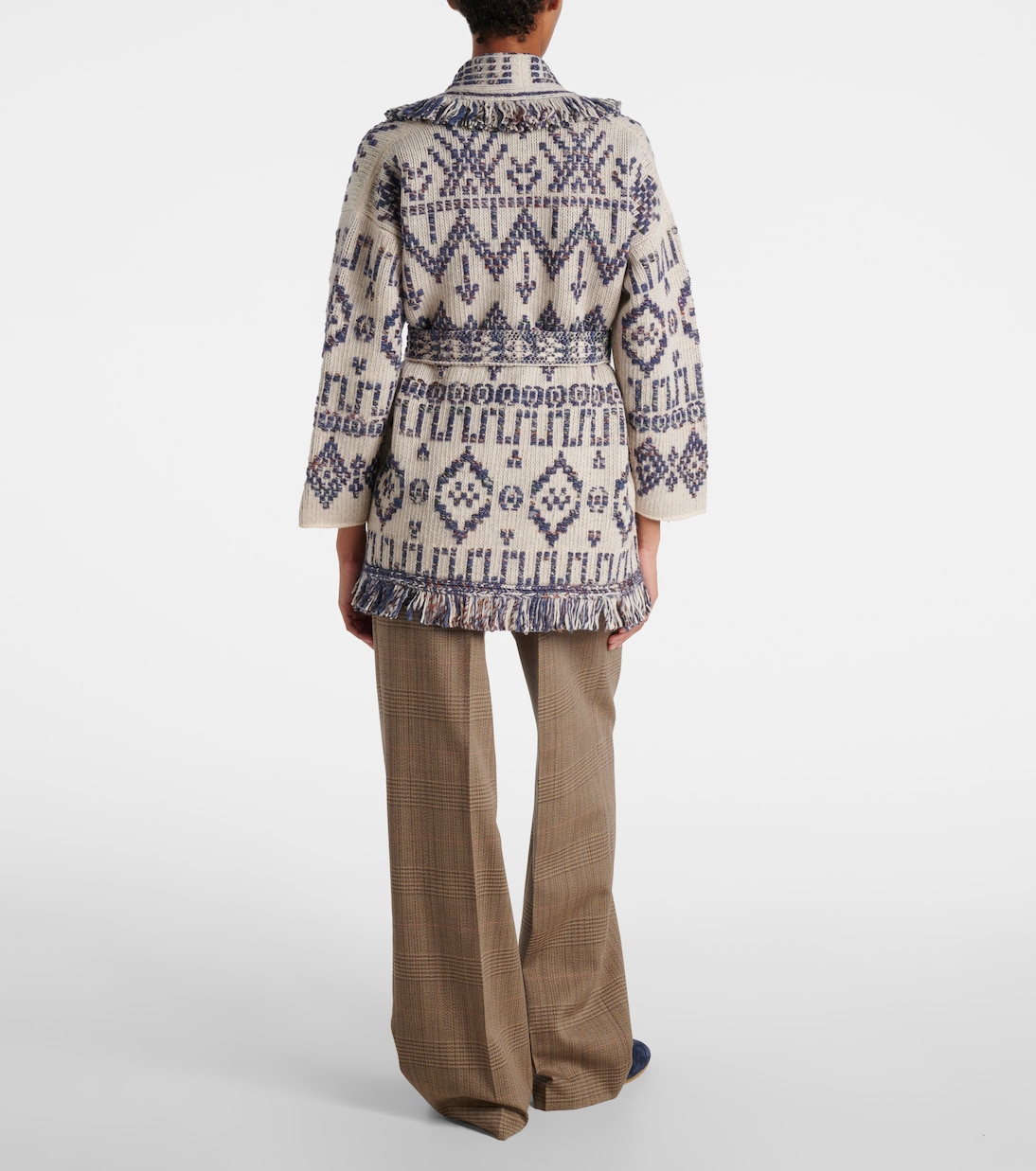 Grunge Beat fringed wool-blend wrap cardigan | Alanui