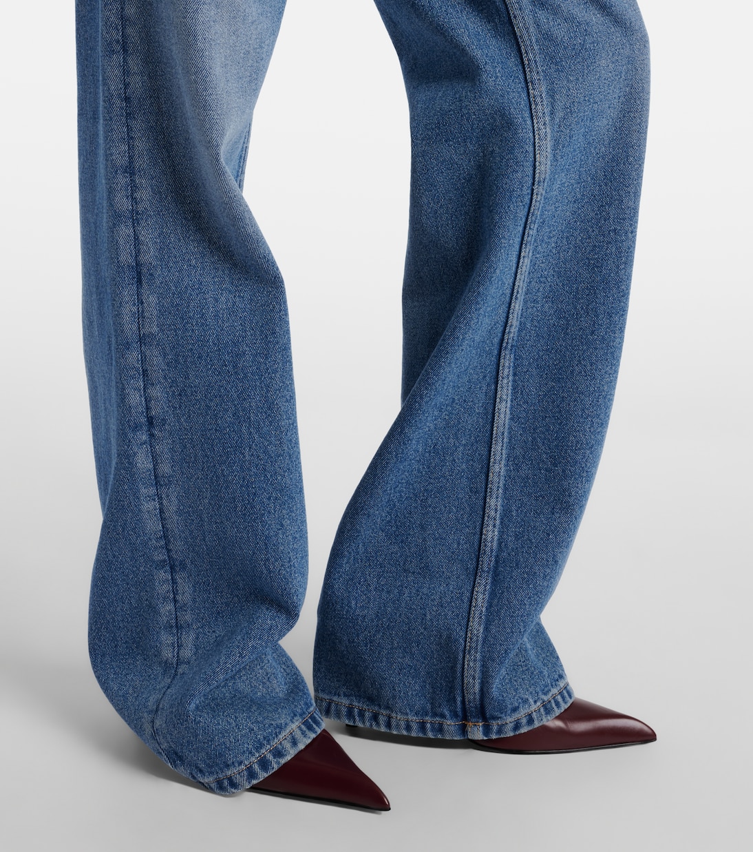 Jeans a gamba larga a vita alta | Prada