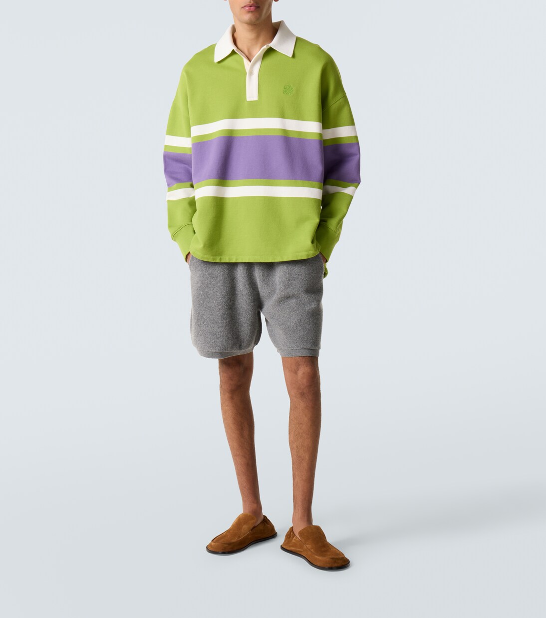 Striped cotton polo sweater | Loewe