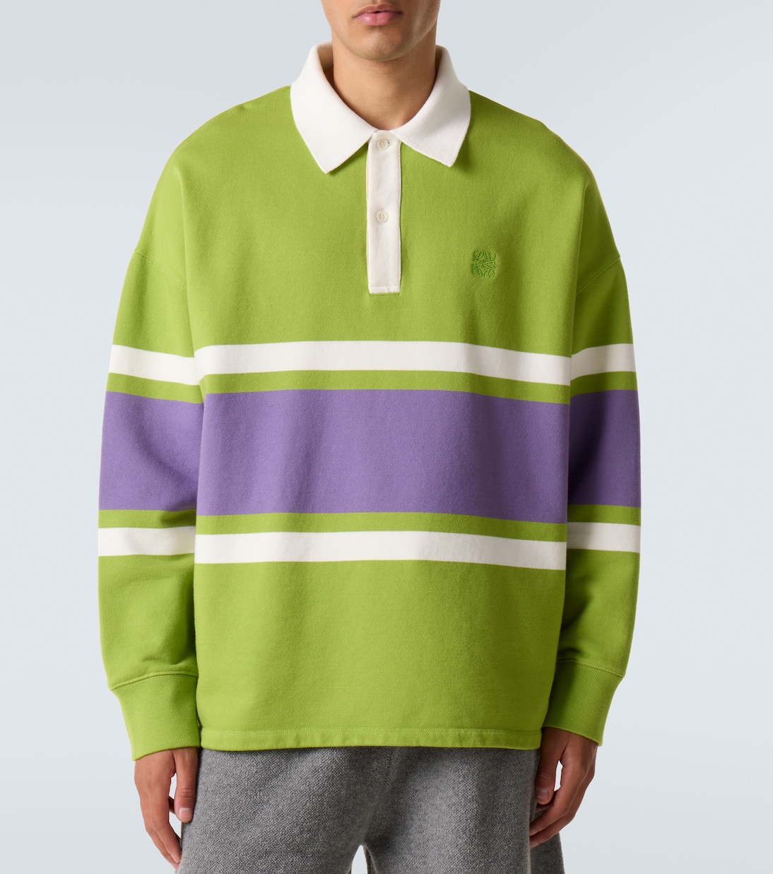 Striped cotton polo sweater | Loewe